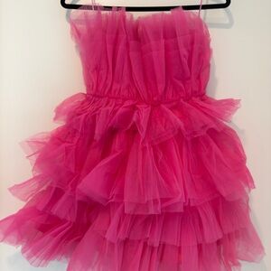 Pink Ruffled Mini Dress